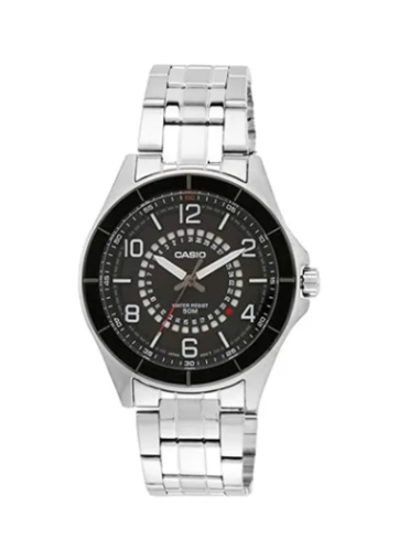 CASIO卡西欧男士黑色表盘不锈钢圆形MTF 118BD 1AVDF手表