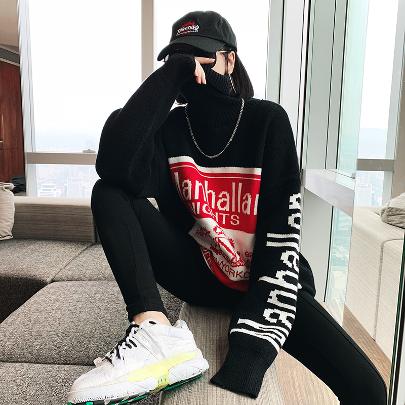 ins超火的高领毛衣女2018新款冬网红慵懒风套头加厚韩版宽松上衣在类目 女装/女士精品, 毛衣中 - 来自Buy2taobao.com提供专业的淘宝代购服务