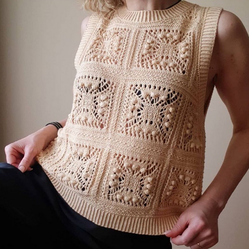 高清视频布鲁克ins热款成人背心埃及棉手工棒针编织毛衣diy材料包