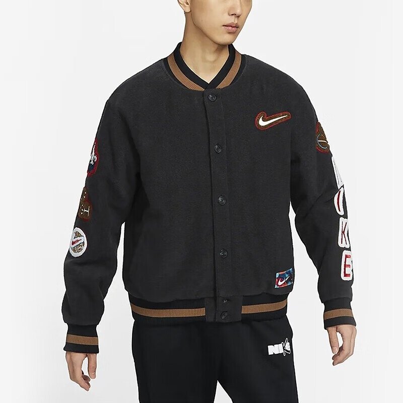 nike耐克男子秋冬新款立领复古加绒棒球服外套夹克fd4060010