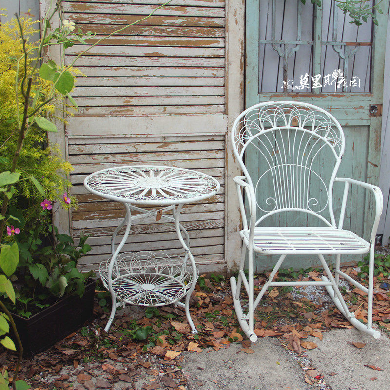 莫里斯花园 出口订单 铁质法式旧感庭院椅花园椅花园桌椅 摇椅