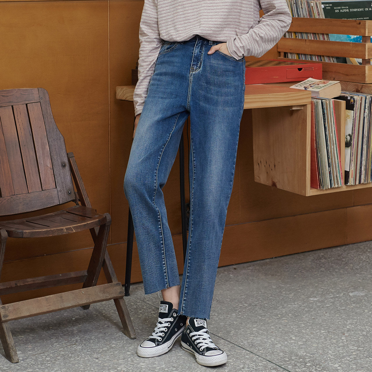 女生裤子宽松女韩版学生九分裤