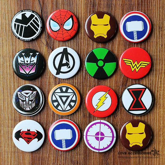 复仇者联盟圆形胸章男女胸针星战徽章儿童饰品欧美卡通勋章