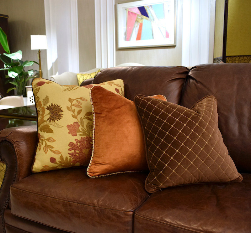 美式客厅皮沙发靠包抱枕靠垫套整套装设计橘色高档进口豪华沙发枕