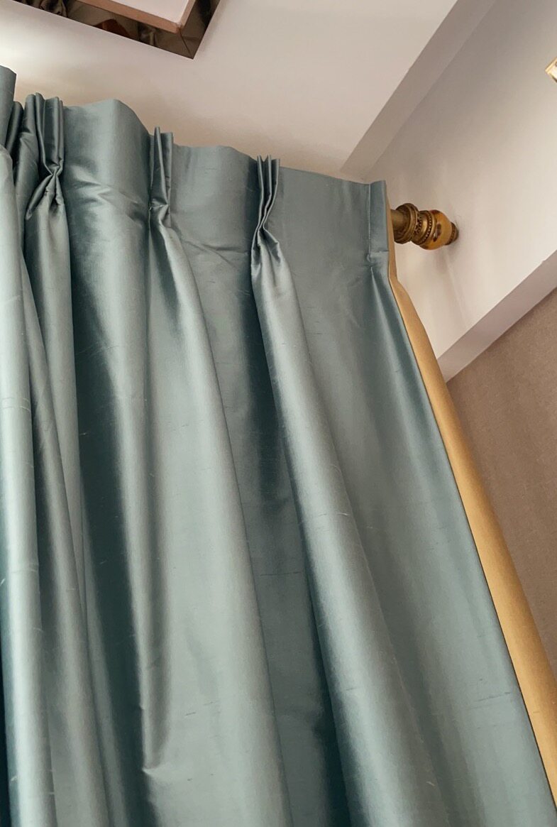 圣奇尼真丝窗帘布料丝绸双宫绸客厅高档成品简约现代卧室遮光欧式