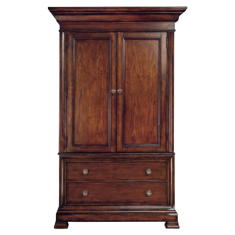 经典美式二门衣柜樱桃木实木双开门复古做旧仿古豪华主卧储物衣柜