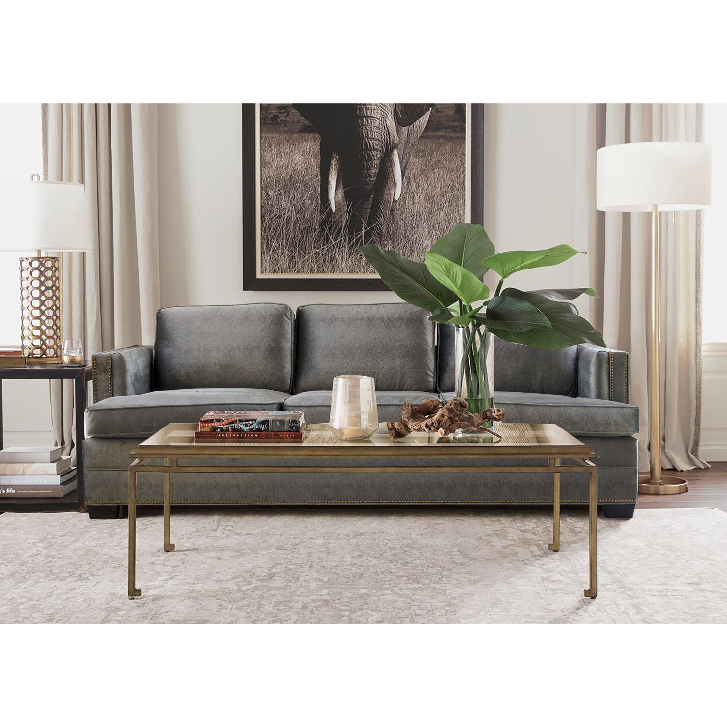 ethanastor现代轻奢美式沙发德国jab丝绒布艺现代三人沙发allen