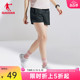 中国乔丹短裤女2024夏季新款运动宽松休闲透气梭织裤健身裤子女士