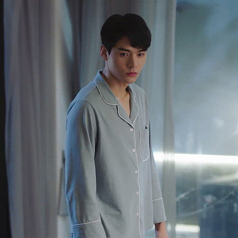 从结婚开始恋爱龚俊凌睿同款纯棉睡衣男士春秋长袖开衫家居服套装