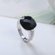 黑色水晶戒指女装饰2024新款女生小众设计高级感复古独特食指指环