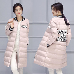 韩国羽绒棉服 冬季女装外套修身显瘦棉衣女中长款字母棒球服棉袄