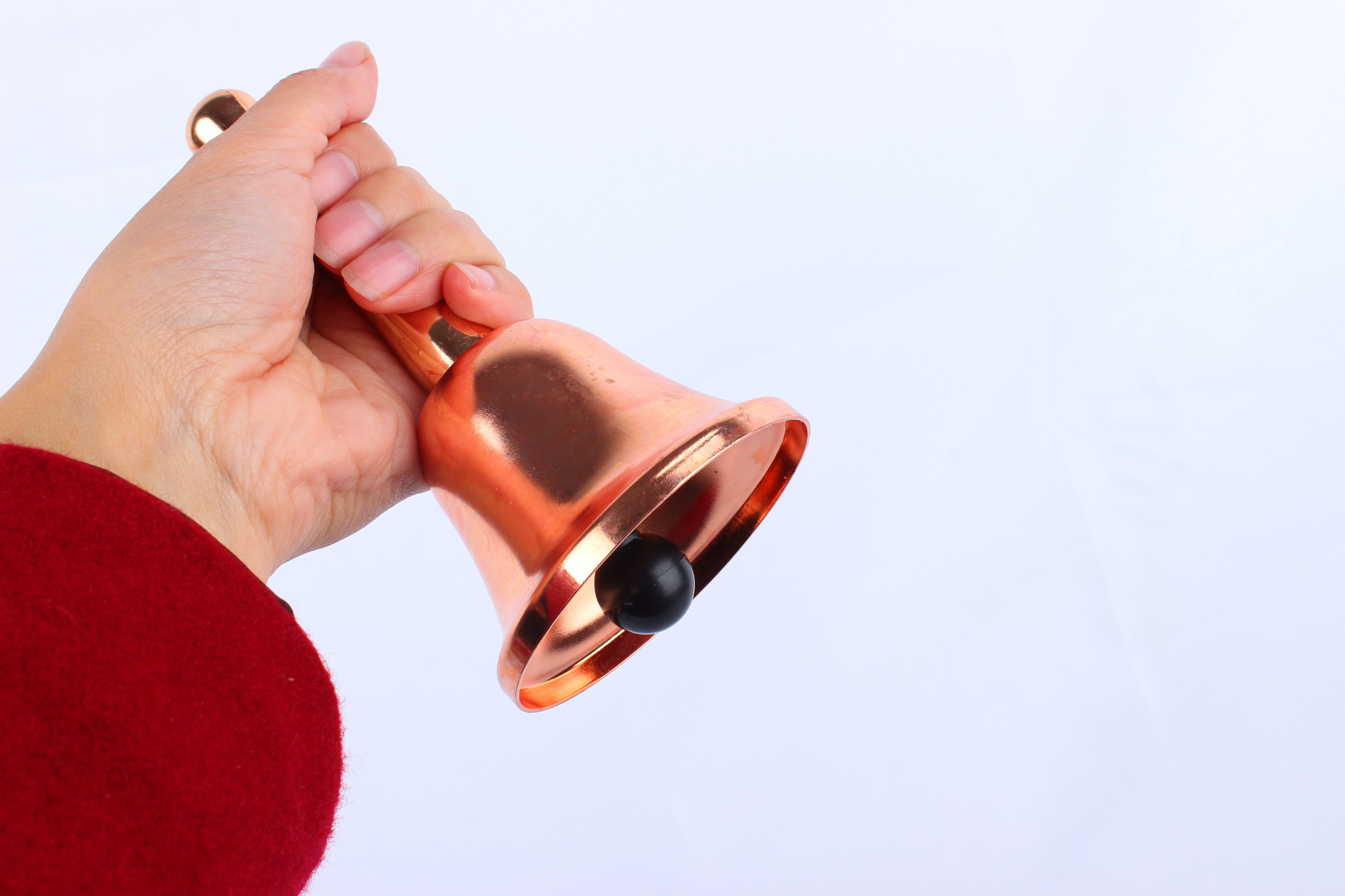 圣诞节老人摇铃派对狂欢用品圣诞老人手摇会响的铃铛度铜质木柄钟