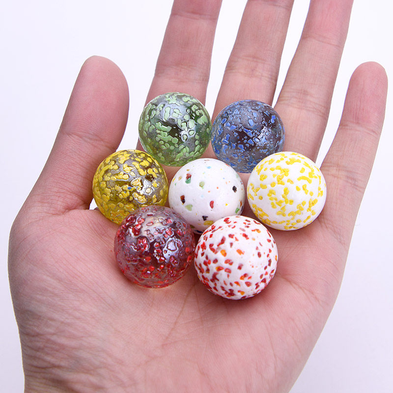 25mm大号彩色实心芝麻透明弹珠玻璃珠子打弹溜溜儿童玩具怀旧diy