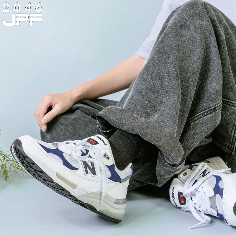 秒价现货 NEW BALANCE M992EC GR美产 复古白蓝 男女码 跑步鞋