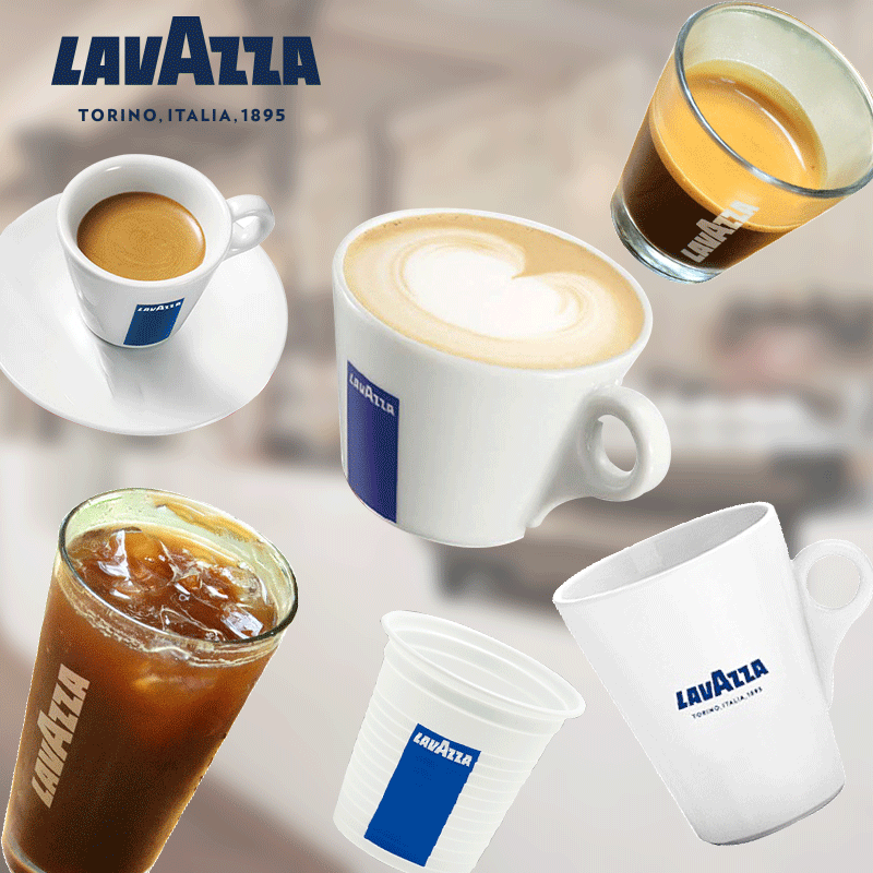 LAVAZZA/拉瓦萨意式浓缩咖啡杯透明玻璃水杯冰咖杯卡布杯马克瓷杯