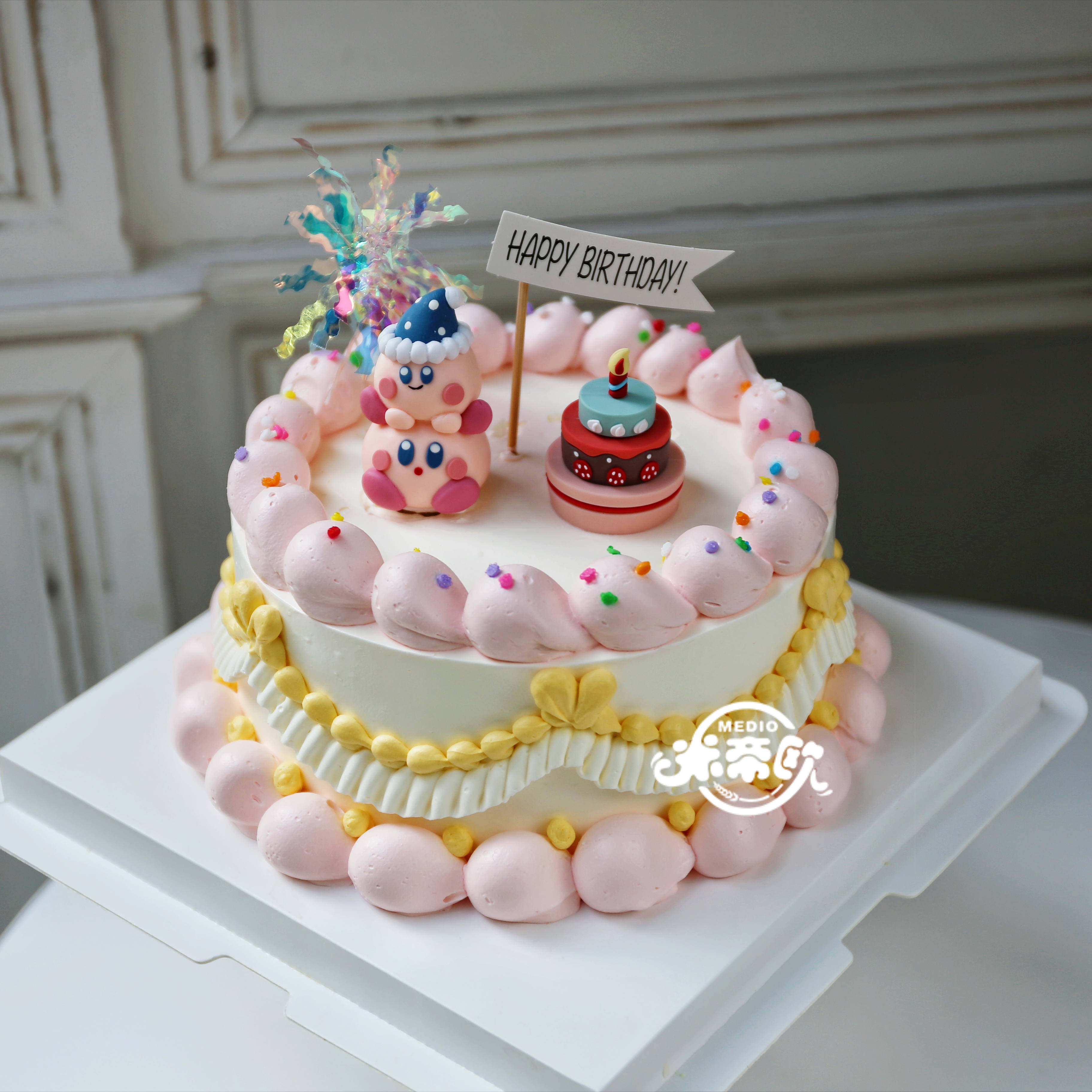 米帝欧创意星之卡比叠叠乐动物奶油新鲜制作生日蛋糕北京同城配送