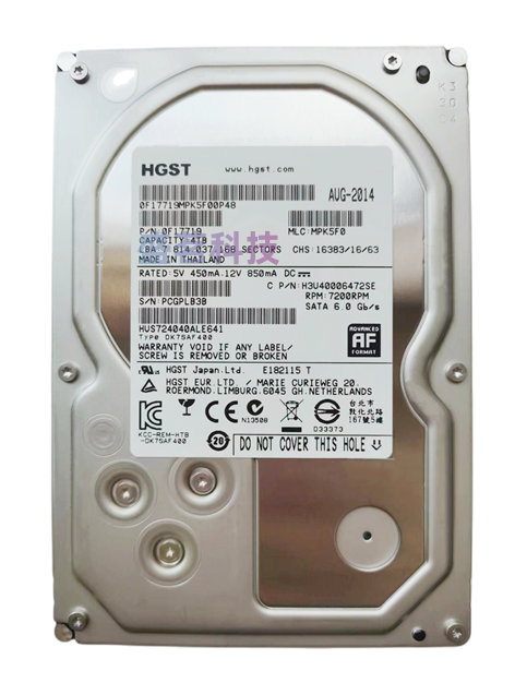 日立 4TB HUS724040ALE641 7200转 企业级机械硬盘监控硬盘点歌机