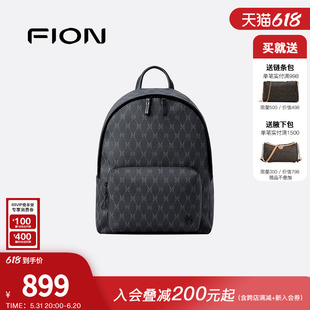 Fion/菲安妮双肩背包2024新款男士经典老花大容量小众设计旅行包