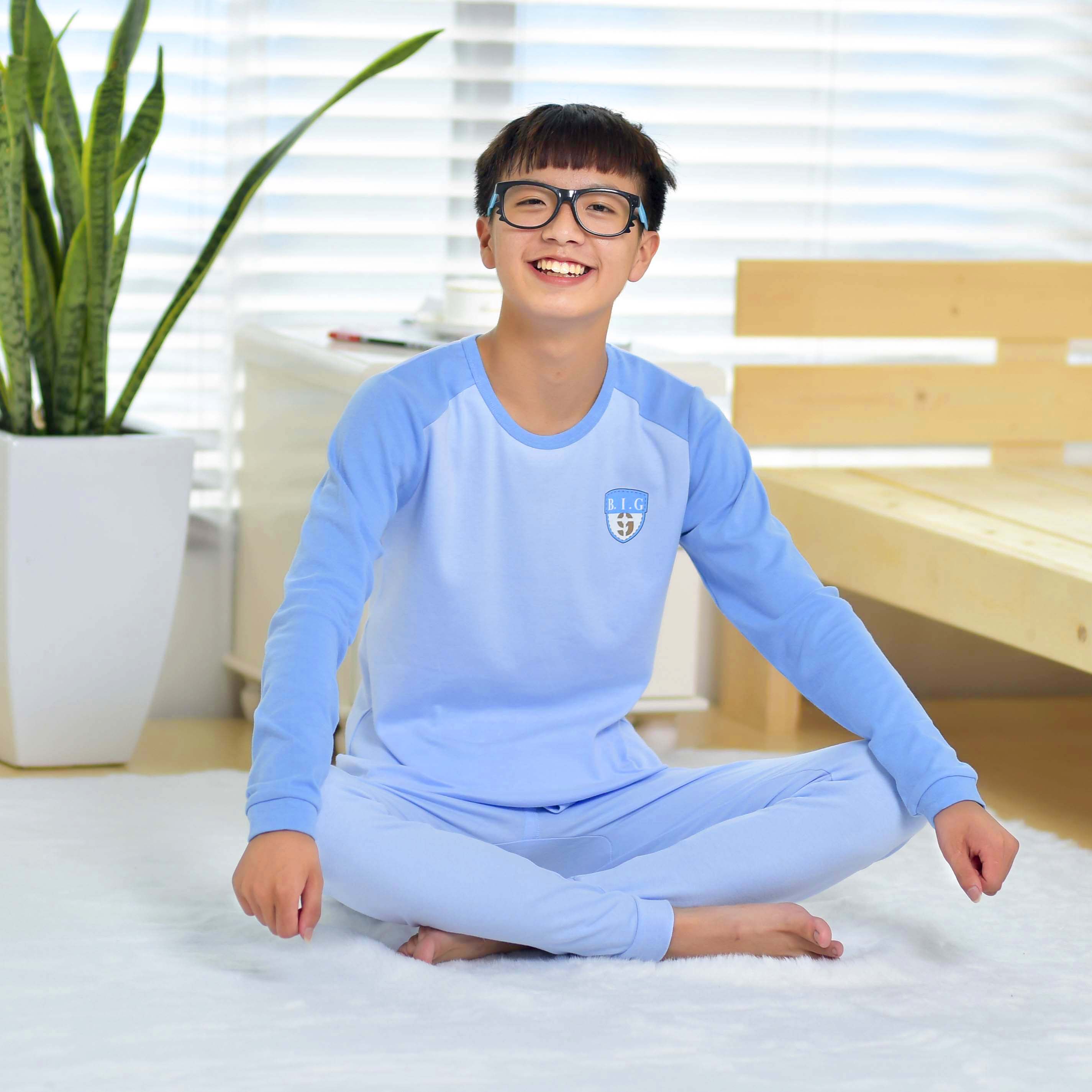 秋季纯棉青少年男生大童秋衣秋裤套装高初中小学生薄款棉毛衫内衣