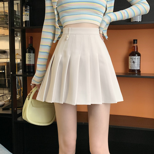 价~新款高腰显瘦百搭百褶半身裙a字包臀短裙_happyhappy3346 - 货捕头