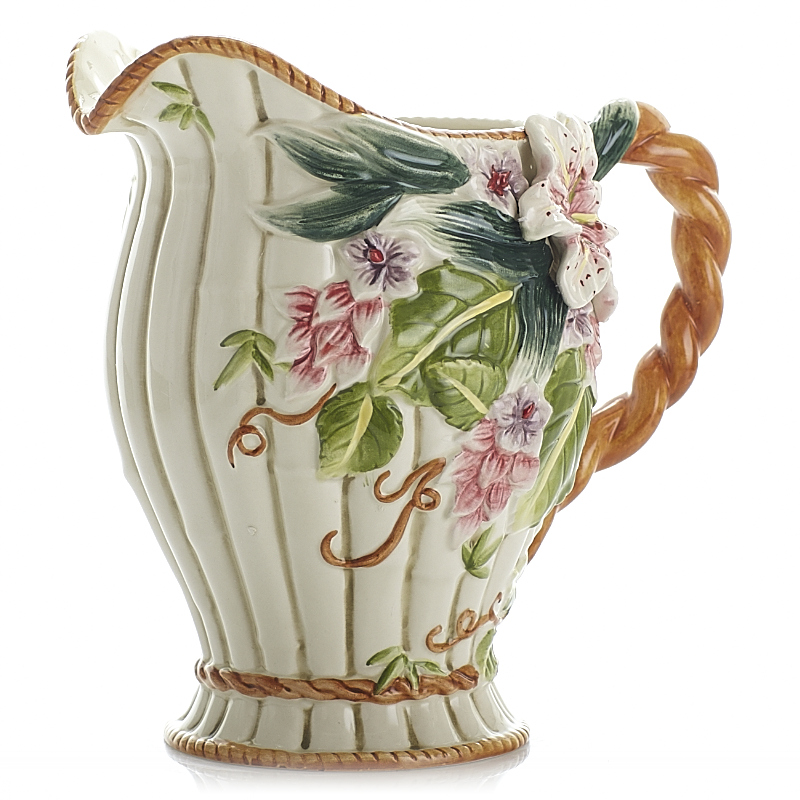百合陶瓷花瓶家居摆件简约装饰水培器欧式皿欧式鲜花瓶田园插花瓶