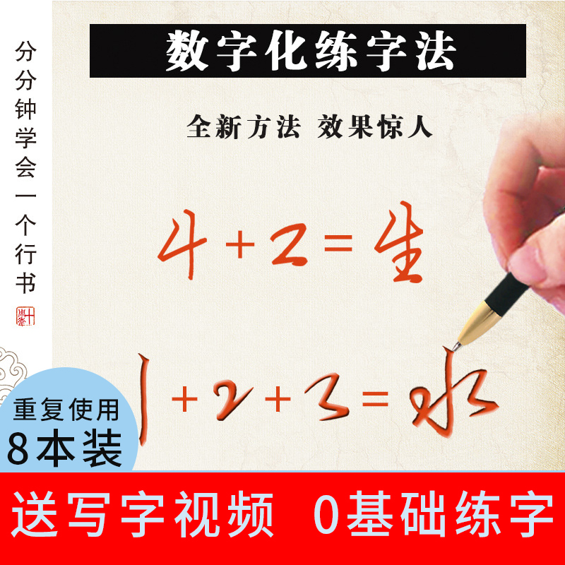 行书密码字帖成人行楷张神龙数字化练字法速成硬笔书法凹槽练字贴