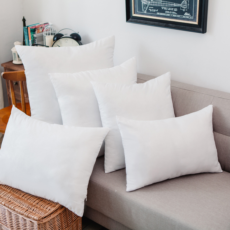 高品质白色布料立体卷曲PP棉纤维填充枕芯腰枕靠枕抱枕靠垫芯 45