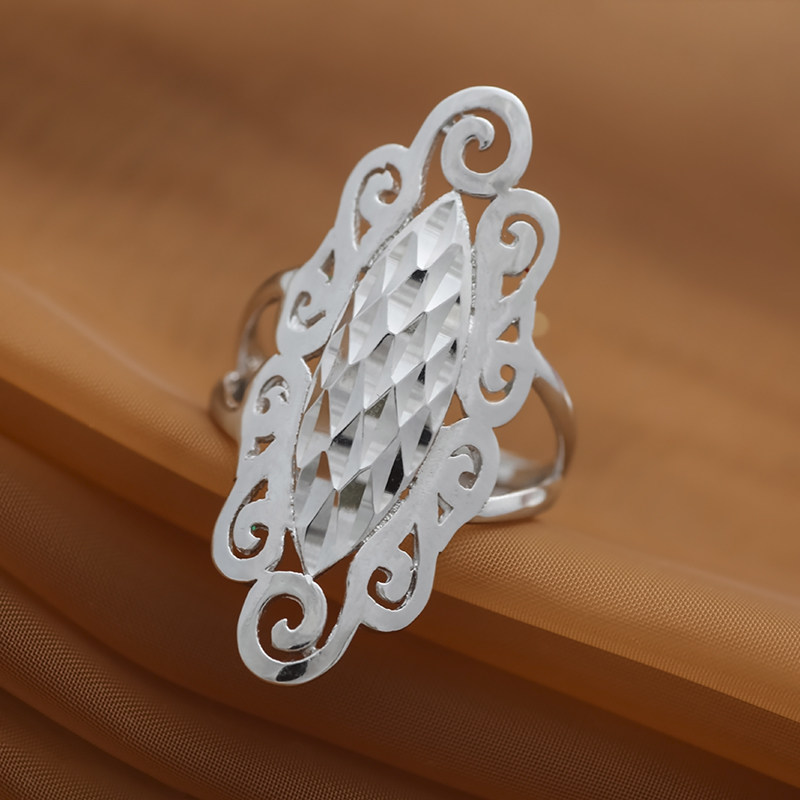 925纯银戒指典雅妩媚食指戒指指环大宽指环修长款潮人女不变色