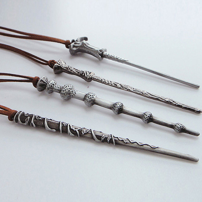 复古手工魔幻系列哈利波特金属魔法杖长款毛衣项链系