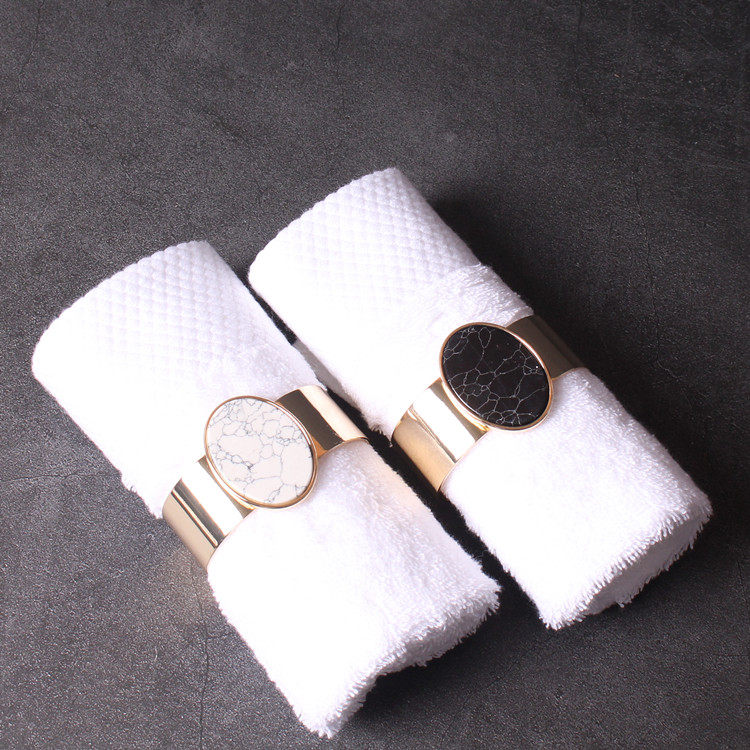 样板房洗手间仿大理石纹毛巾扣售楼处展厅卫生间浴室软装饰品摆件