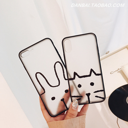 创意透明动物苹果X手机壳新款7plus全包防摔i