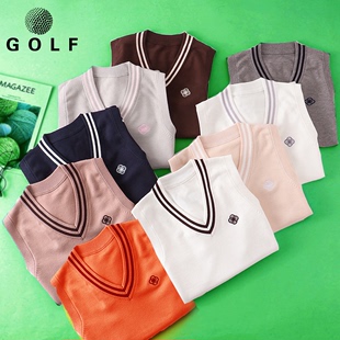 韩国正品时尚高尔夫服装针织衫春秋女装球衣毛衣马甲golf背心包邮