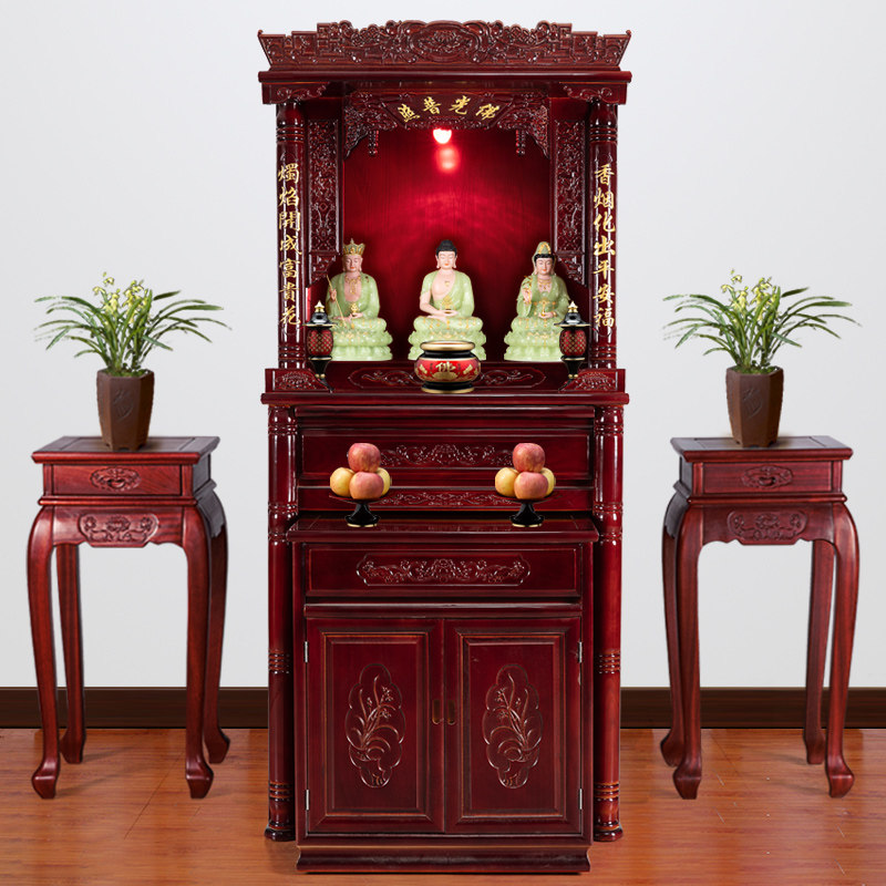 财神爷柜子实木佛龛新中式立柜供桌家用简约现代经济型佛像供奉台