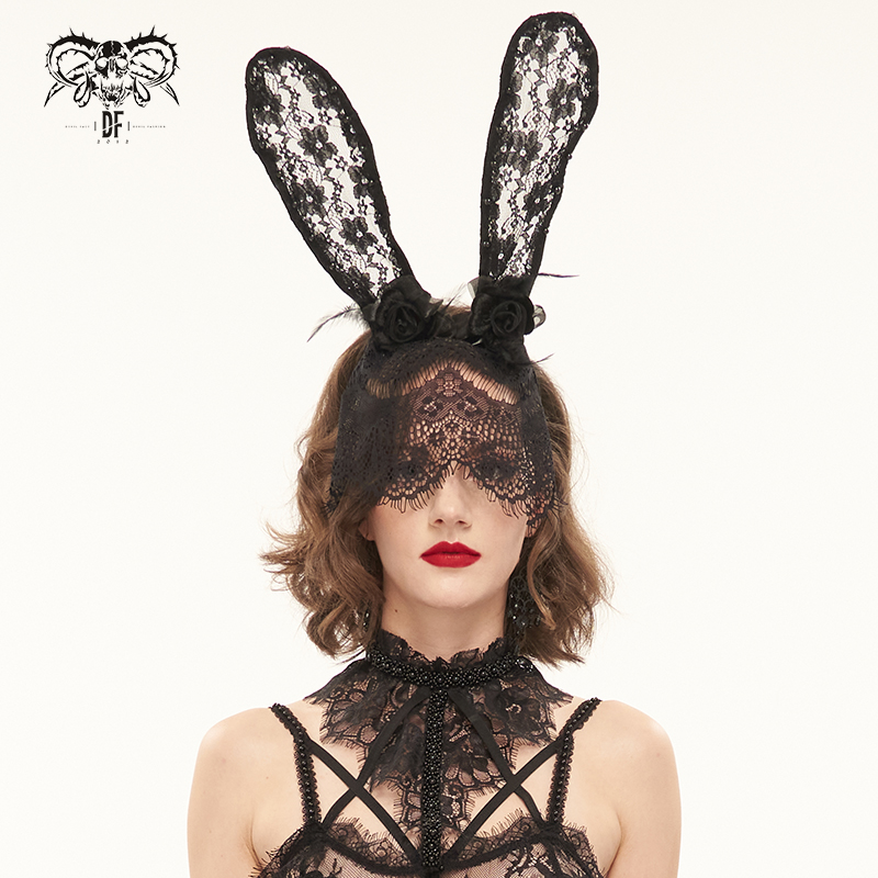 小破亚文化 devil fashion恶魔时尚女装 兔女郎兔耳朵泡泡珠发箍