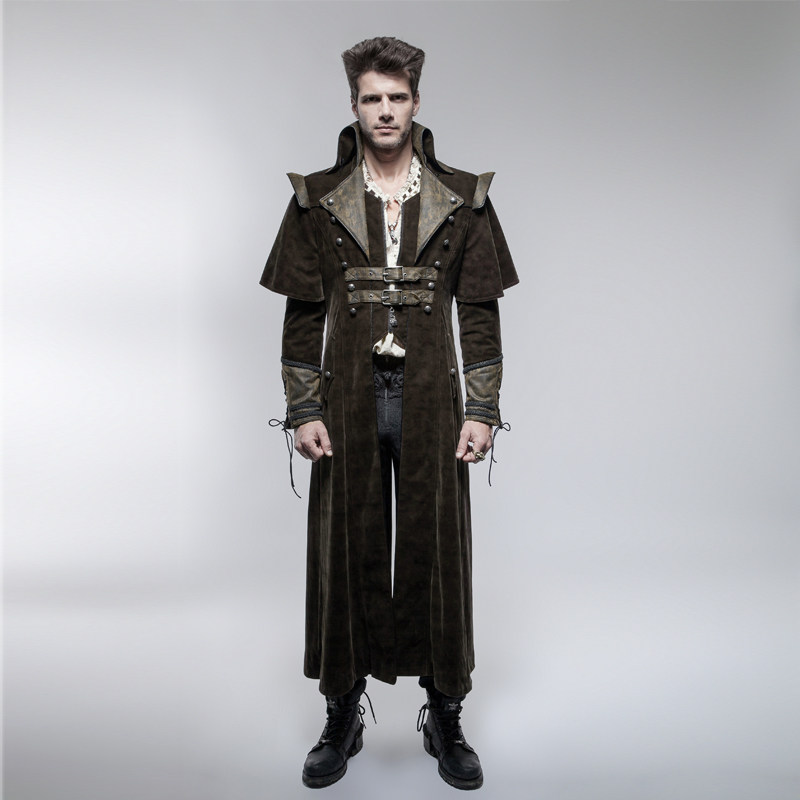 punk rave朋克状态男装 朋克霸气斗篷杀手外套 蒸汽朋克科幻风衣