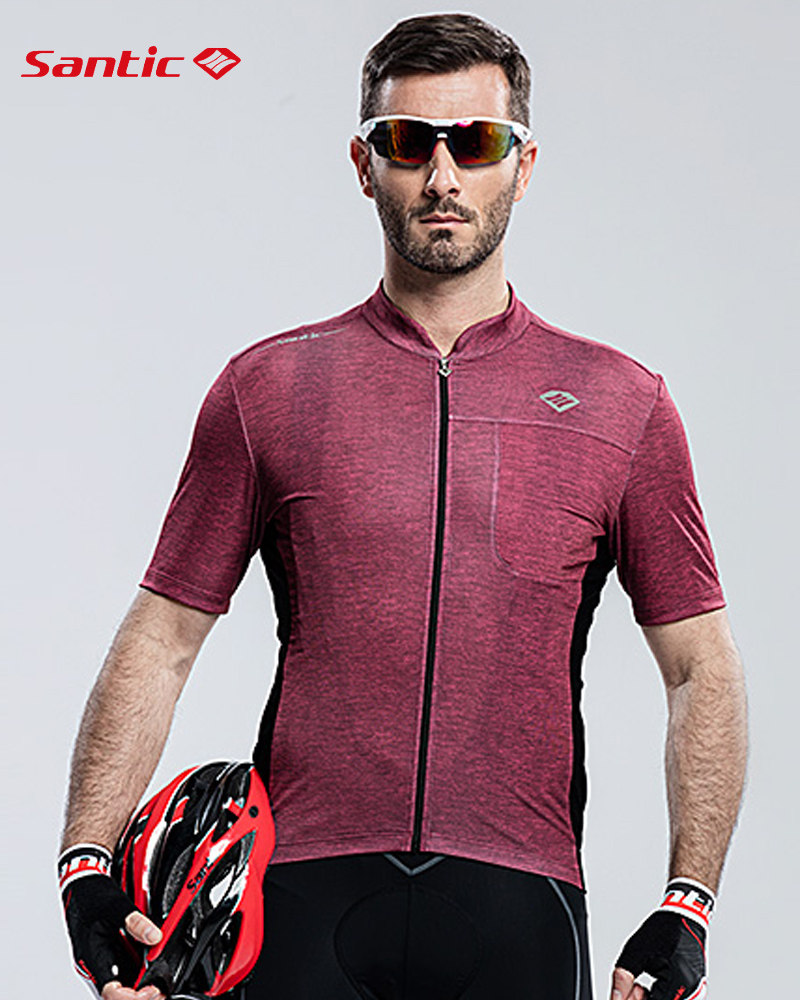 santic森地客骑行服上衣自行车男夏季短袖休闲运动吸湿透气单车服