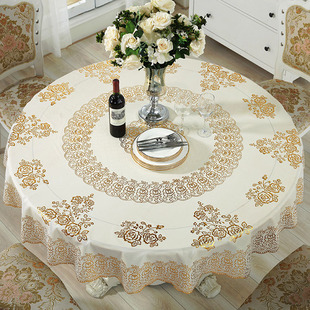 桌布圆桌防水防油PVC欧式圆形防烫加厚1.8米台布塑料茶几布餐桌垫