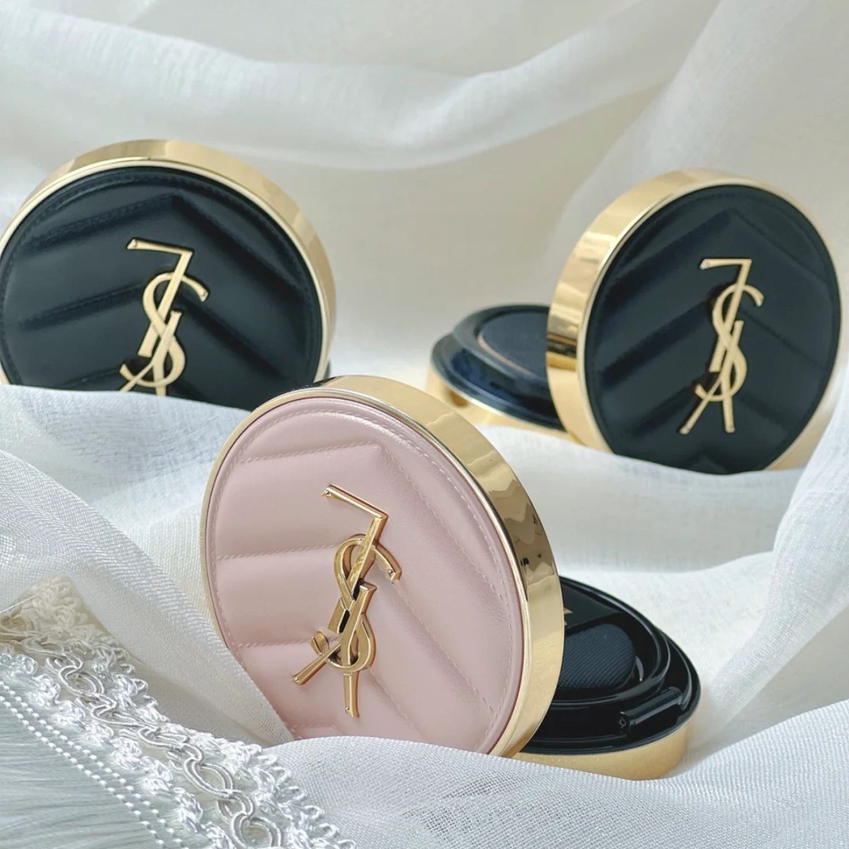 ysl圣罗兰皮革粉气垫大理石遮瑕隔离bb霜控油持久不脱妆养肤滋润