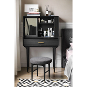 NORHOR Nordic expression E10 dressing table medieval retro imported solid wood storage makeup table bedroom black K#