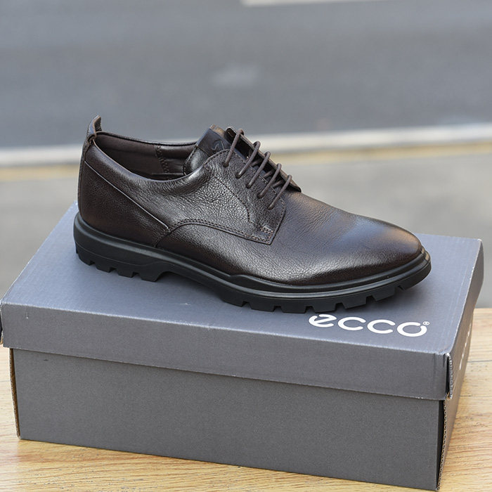 ecco爱步皮鞋男商务正装 秋季新款德比鞋增高鞋男 适途型走521834