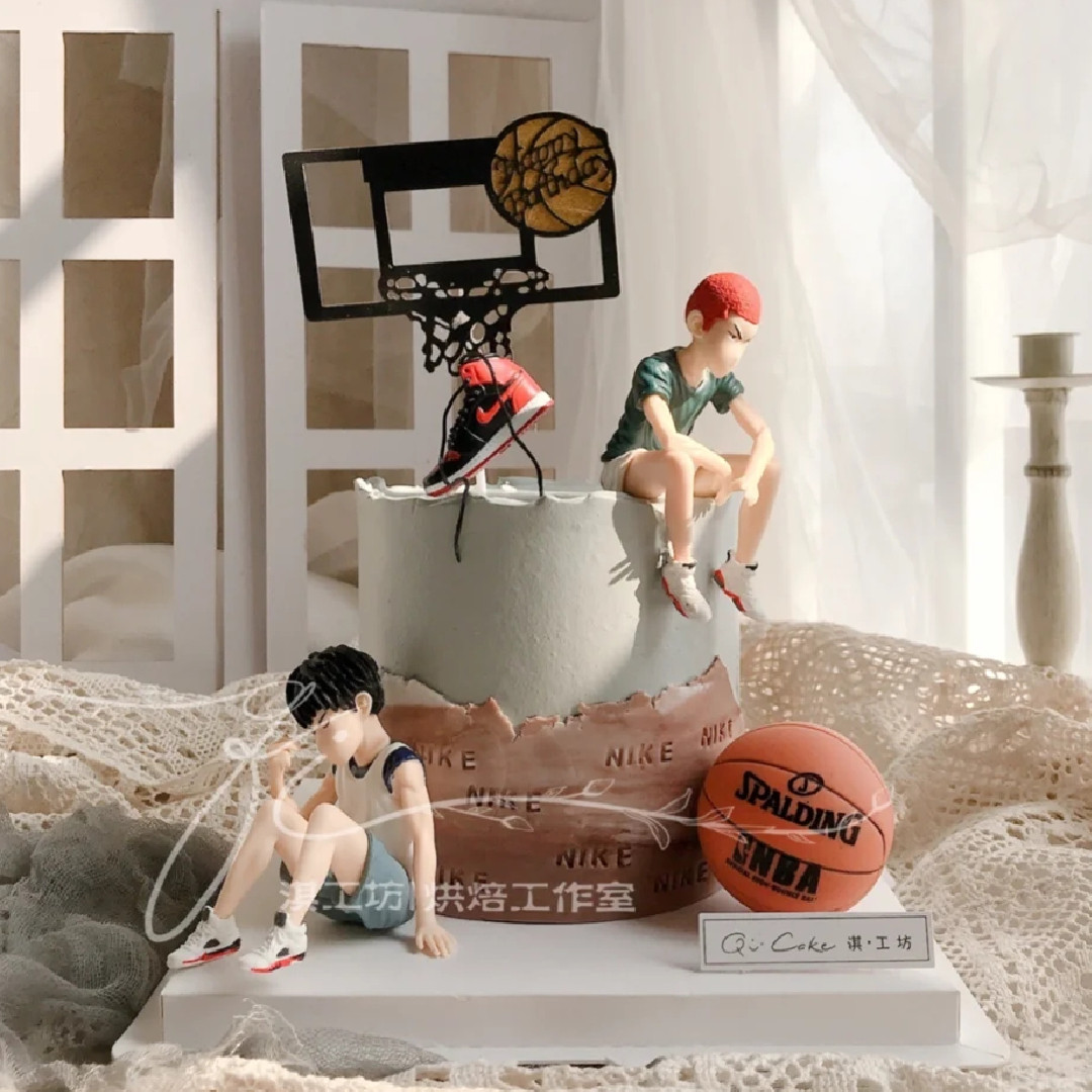 烘焙蛋糕装饰男生篮球主题流川枫樱木花道nba灌篮运动球衣插牌