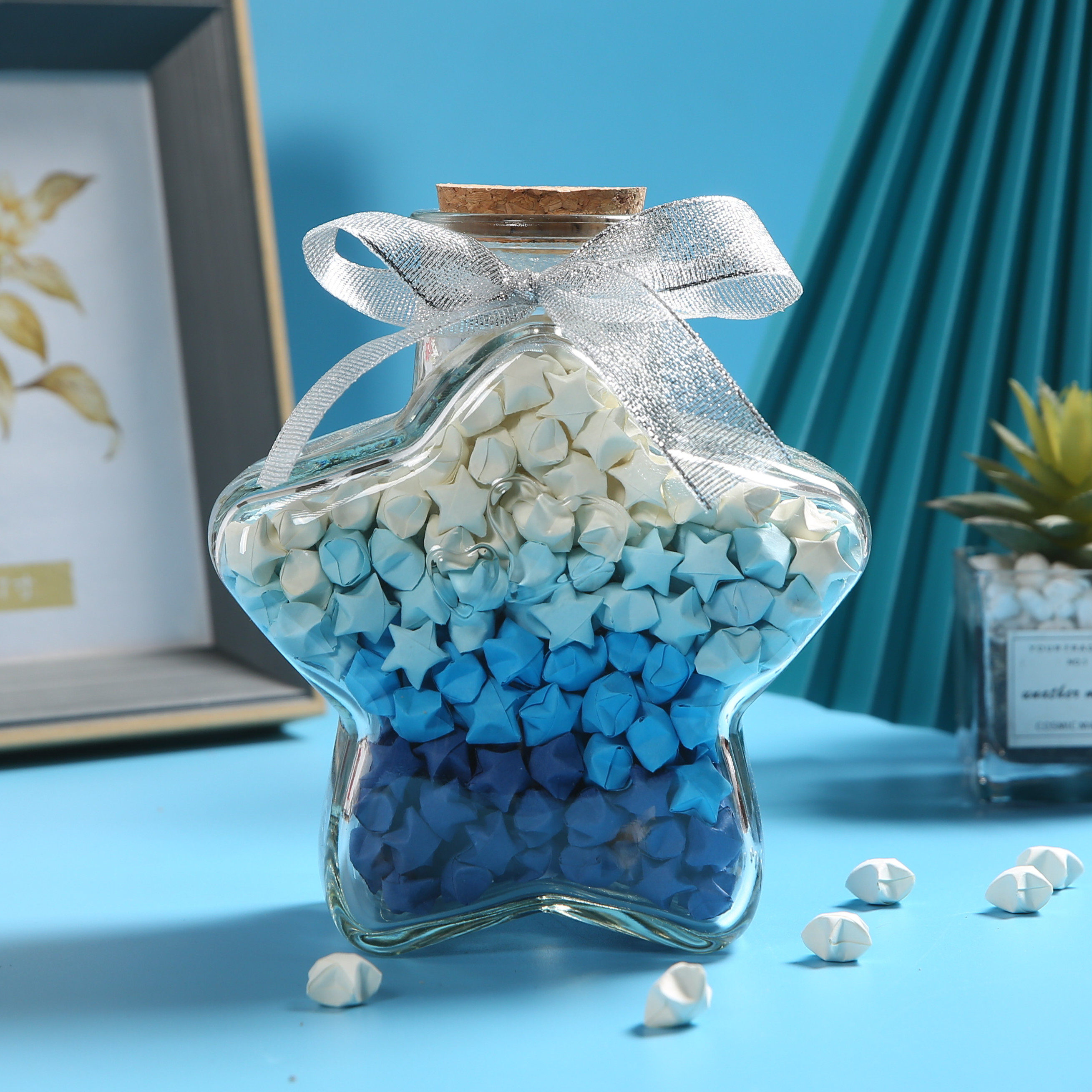 玻璃许愿瓶木塞幸运星星瓶折纸发光空瓶漂流瓶彩虹瓶创意生日礼物