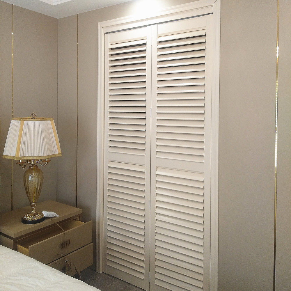 信廉卫生间折叠式百叶门衣帽间室内隔断活动透气实木定制轻奢美式