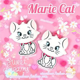 日单东京迪s尼 marie 玛丽猫超萌可爱立体蝴蝶结pu皮 零钱包 卡包