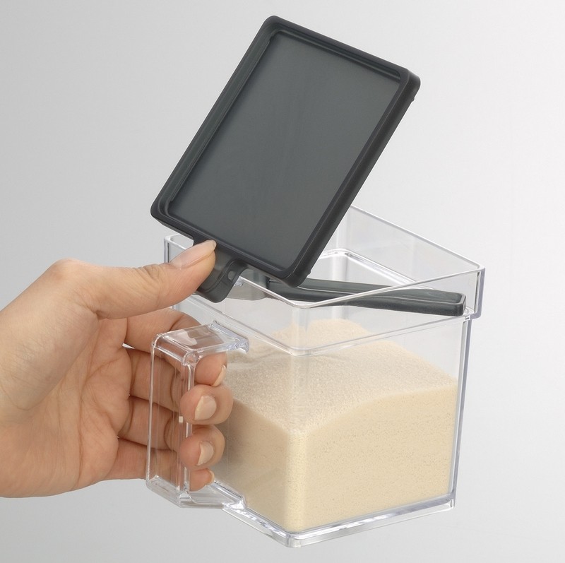 日本进口inomata盐盒子调料盒带量勺调味罐厨房密封佐料收纳盒