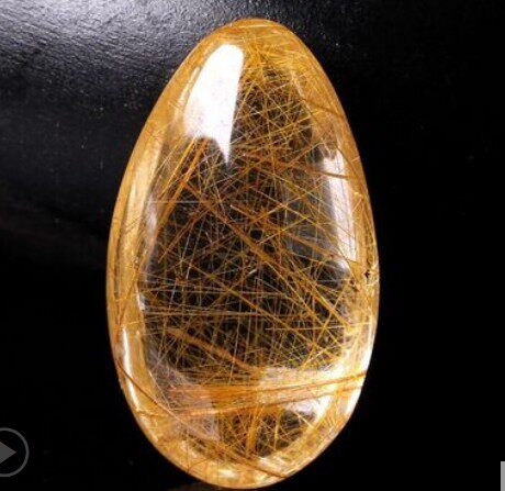 天然钛晶金发晶挂件吊坠水滴型节日礼物男女款项坠