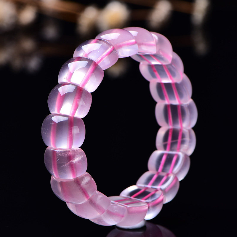 天然冰种莫桑比克粉水晶手链星光粉晶手链女招桃花珠水晶-mc母婴网