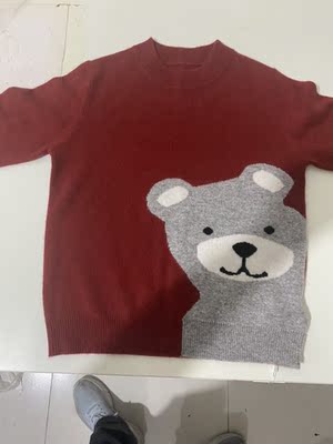 Lp纯山羊绒外贸原单童装小熊