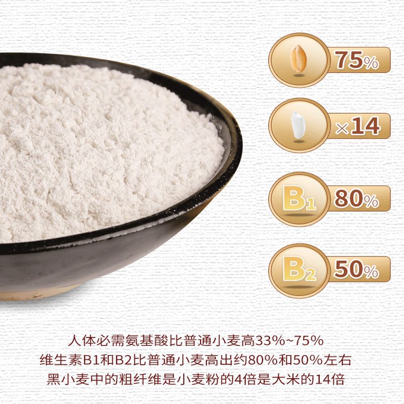 【新疆好物】新疆伊犁伊河黑小麦全麦粉5kg黑麦面粉头面包粉0添