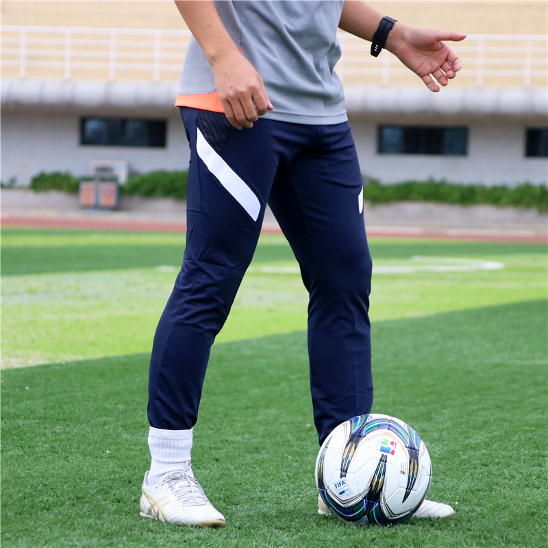 春秋季踢球薄款高弹足球训练收腿长裤男修身收口小腿运动小脚裤子